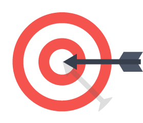 Target with an arrow in the bullseye.
