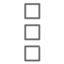 Three vertically stacked empty square outlines, commonly used as a menu or list icon.