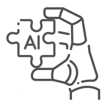Robotic hand fitting an AI puzzle piece into a brain outline, symbolizing AI integration.